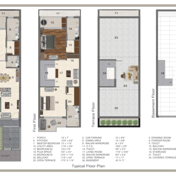 Floor Plan in 3 BHK Villa at JaipuR-Ajmer Express Highway – for Sale