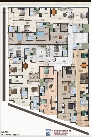 Floor Plan in 3 BHK Builder Floor at Chattarpur – for Sale