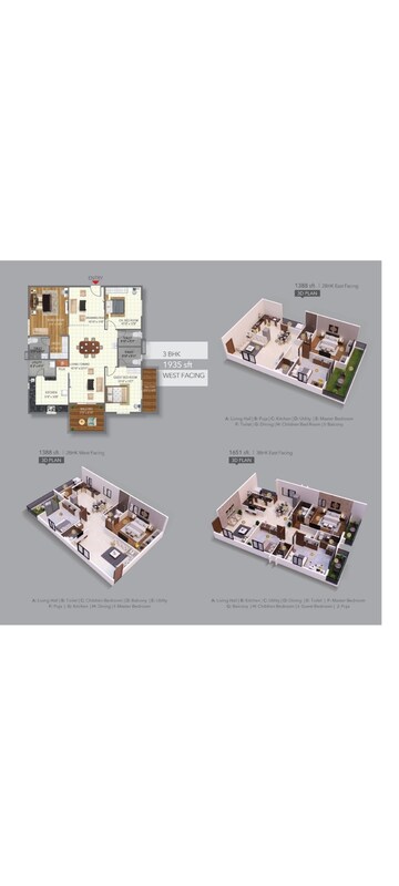 Floor Plan in 3 BHK Apartment at Bachupally – for Sale