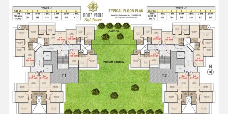 Floor Plan, bg-shirke-monte-verita-west-tower 1 Bedroom 384 Sq.Ft. Apartment In Borivali East Mumbai 7340312