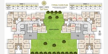 Floor Plan in 2 BHK Apartment at BG Shirke Monte Verita West Tower, Borivali East – for Sale