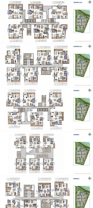 Master Plan in 3 BHK Apartment at Candeur Lakescape, Kondapur – for Sale
