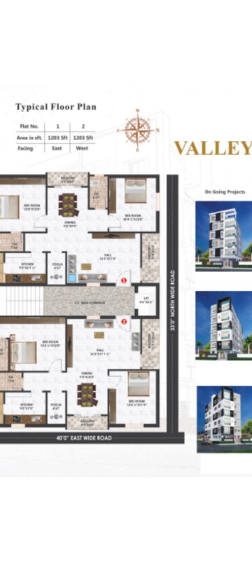 Floor Plan in 2 BHK Apartment at Bachupally – for Sale