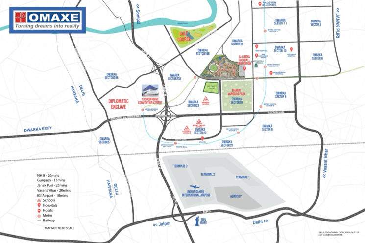 Map Location, the-omaxe-state Commercial Shop 500 Sq.Ft. In Sector 19 Dwarka Delhi 7352802
