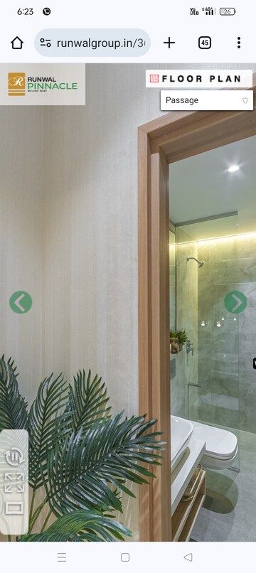 Bathroom in 2 BHK Apartment at Runwal Pinnacle, Mulund West – for Sale