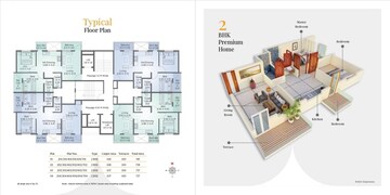 Floor Plan in 2 BHK Apartment at Agarwal And Bhondve Arkaa, Ravet – for Sale