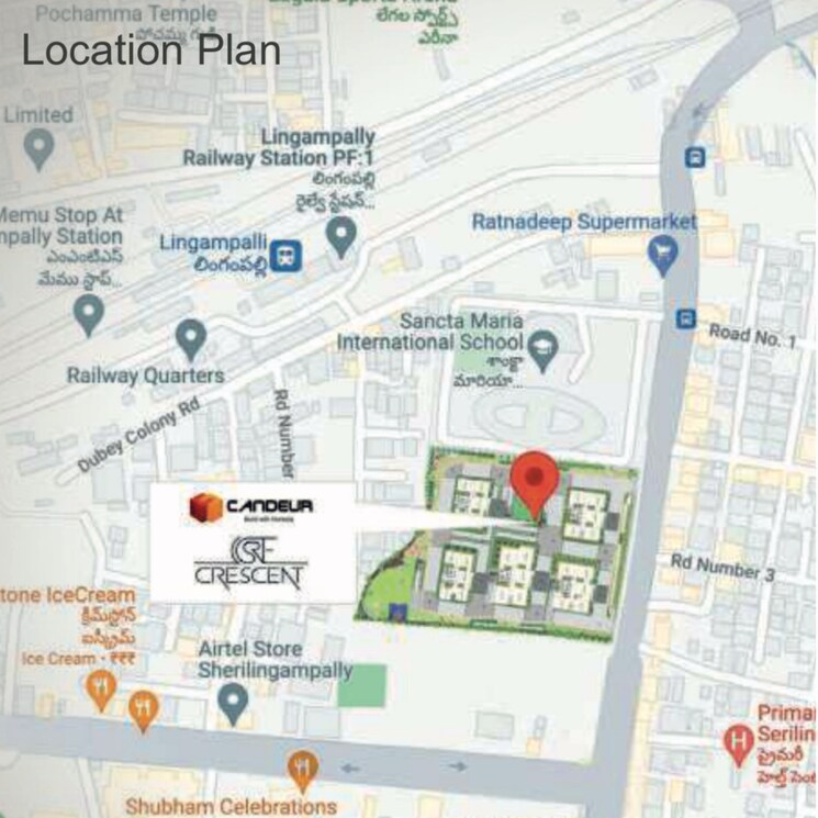 Map Location, candeur-crescent 3 Bedroom 1878 Sq.Ft. Apartment In Venkat Reddy Colony Hyderabad 7360923