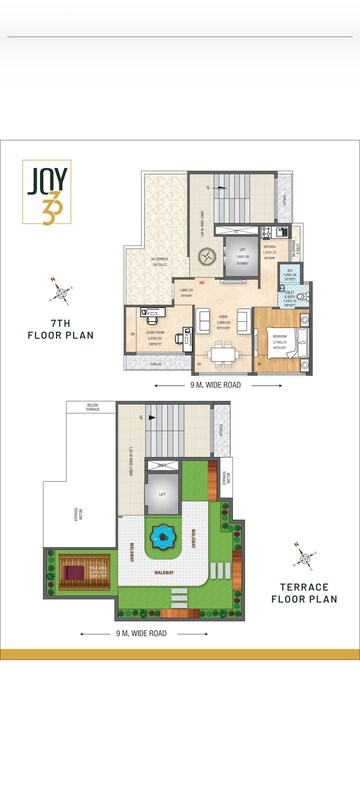 Floor Plan in 2 BHK Apartment at Nanak Joy Aura, Ulwe Sector 25a – for Sale
