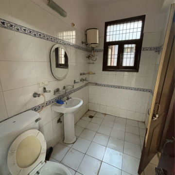 Attached Bathroom in 3 BHK Builder Floor at US Pine Homes, Dhakoli Village – for Sale
