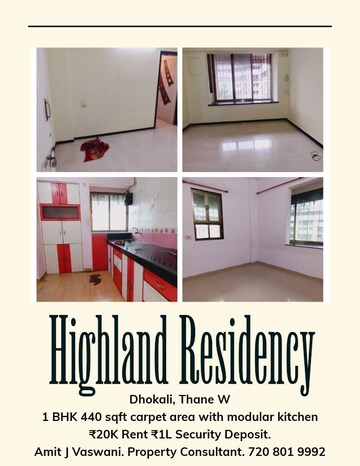 Furnished Amenities in 1 BHK Apartment at Highland Residency CHSL, Balkum Pada – for Sale