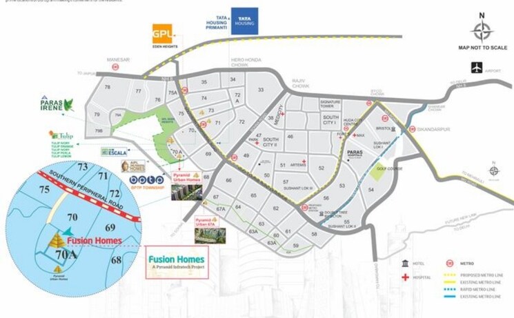 Map Location, pyramid-fusion-homes 2 Bedroom 598 Sq.Ft. Apartment In Sector 70a Gurgaon 7362470
