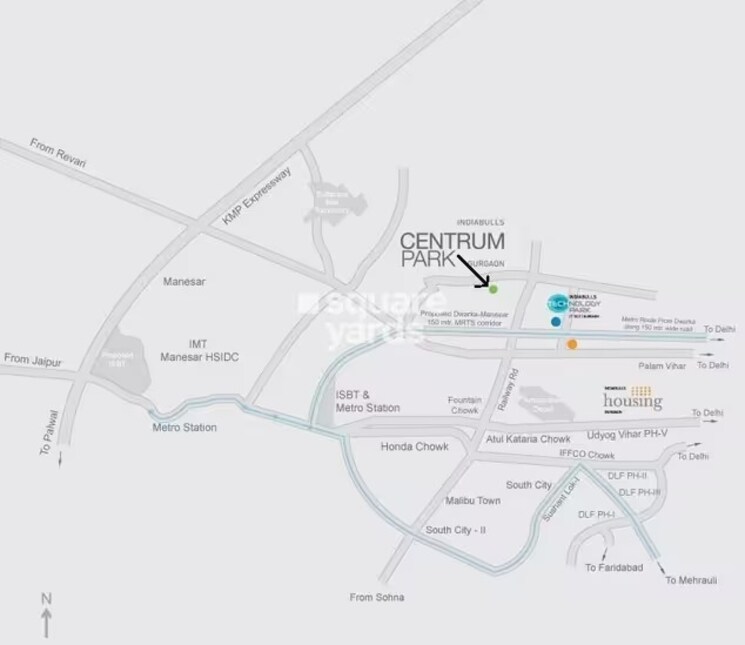 Map Location, indiabulls-centrum-park 3.5 Bedroom 2150 Sq.Ft. Apartment In Sector 103 Gurgaon 7365287