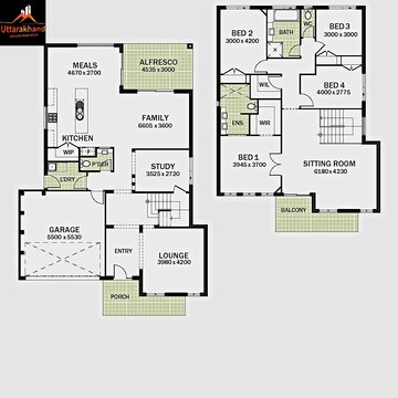 Floor Plan in 2 BHK Independent House at Mohabbewala – for Sale