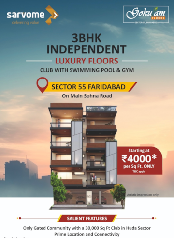 3 BHK Builder Floor For Resale in Sector 55 Faridabad  7372493