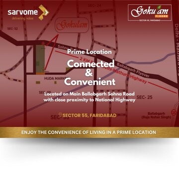 3 BHK Builder Floor – Map Location View at Sector 55 - for Sale