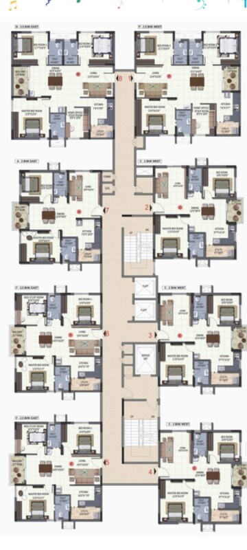 Floor Plan in 3 BHK Apartment at Pragathi Nagar – for Sale