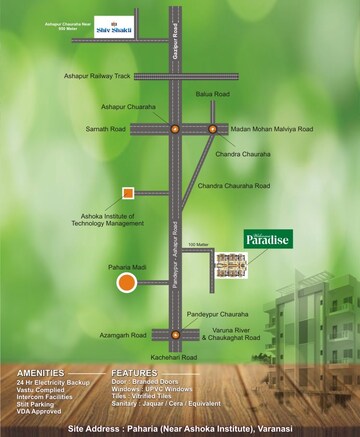 2 BHK Apartment – Map Location View at Paharia - for Sale
