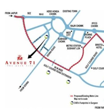3 BHK Apartment – Map Location View at CHD Avenue 71, Sector 71 - for Sale