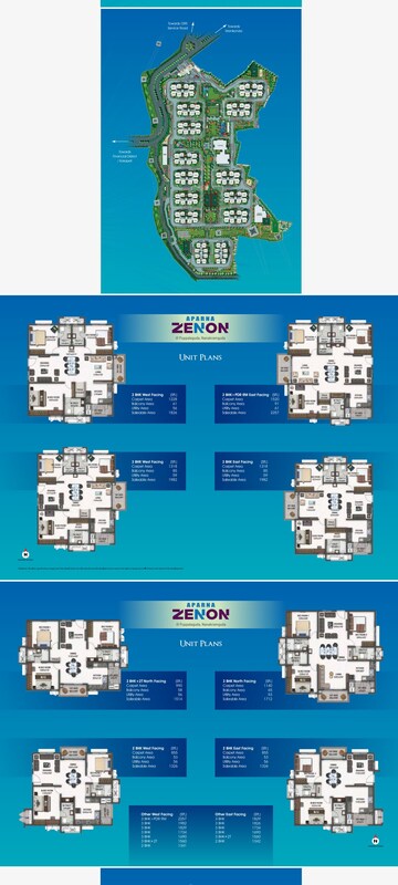 Floor Plan in 3 BHK Apartment at Aparna Zenon, Puppalaguda – for Sale
