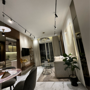 Living Room in 1 BHK Apartment at Dosti West County, Kolshet Industrial Area – for Sale