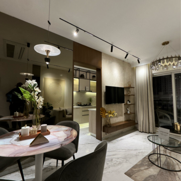 Living Room in 1 BHK Apartment at Dosti West County, Kolshet Industrial Area – for Sale