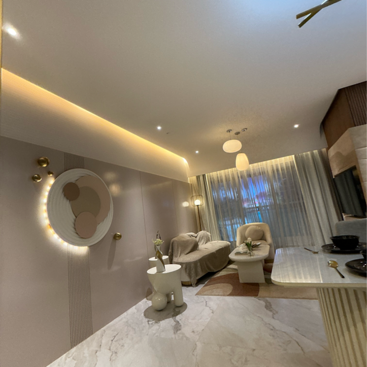 Living Room, dosti-west-county-phase-4-dosti-pine 3 Bedroom 1115 Sq.Ft. Apartment In Kolshet Industrial Area Thane 7387877