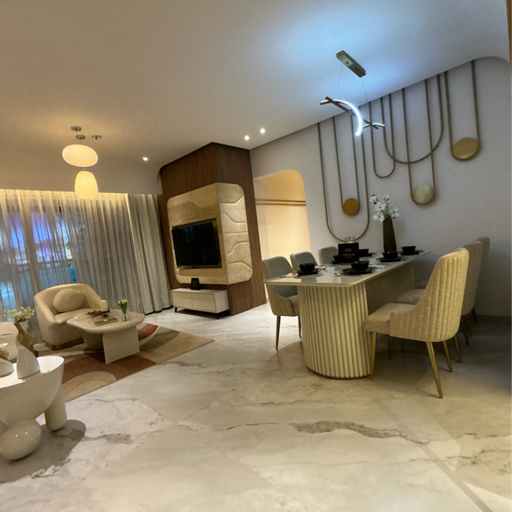 Living Room, dosti-west-county-phase-4-dosti-pine 3 Bedroom 1115 Sq.Ft. Apartment In Kolshet Industrial Area Thane 7387877