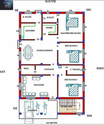 Floor Plan in 2 BHK Independent House at Mohabbewala – for Sale
