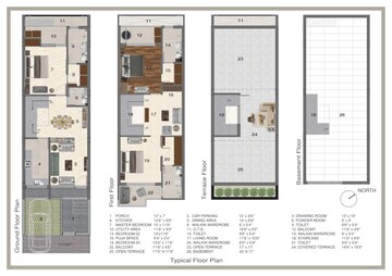 Floor Plan in 2.5 BHK Villa at RM Heights Mansarovar, Mansarovar – for Sale