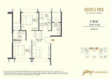 Floor Plan in 2 BHK Apartment at Godrej RKS, Chembur – for Sale