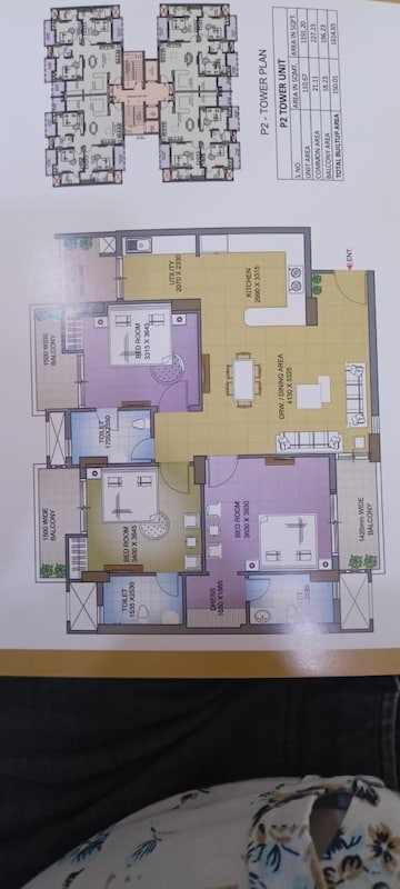 Floor Plan in 2 BHK Apartment at SLF Anushree, Sector 75 – for Sale
