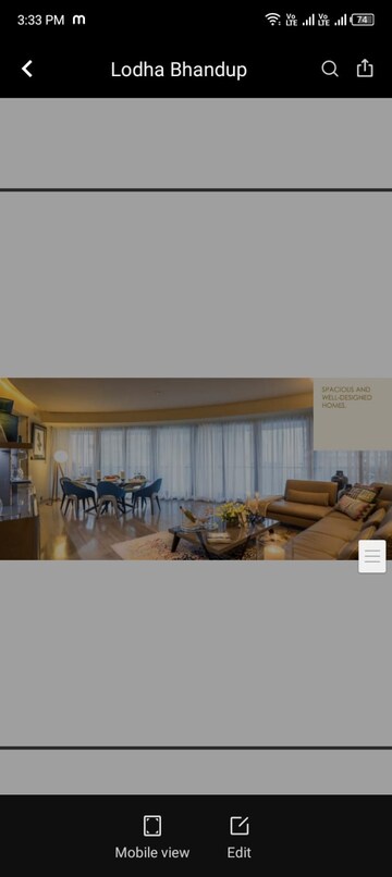 Living Room in 4 BHK Apartment at Lodha Evoq, Wadala – for Sale