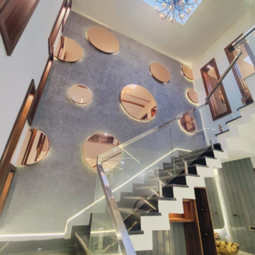 Staircase in 5 BHK Independent House at Sunny Enclave – for Sale