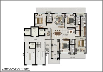 Floor Plan in 4 BHK Apartment at Sector 88 – for Sale