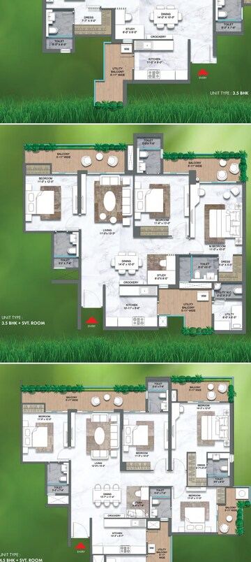 Floor Plan in 3 BHK Apartment at M3M Golf Hills, Sector 79 – for Sale