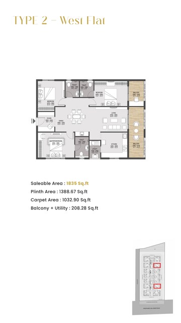Floor Plan in 2 BHK Apartment at Velmala – for Sale