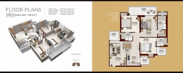 Floor Plan in 3 BHK Apartment at Irish Pearls, Tech Zone 4 Greater Noida – for Sale