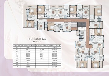 Floor Plan in 1 BHK Apartment at Empire Dashmesh Pearl, Joveli – for Sale