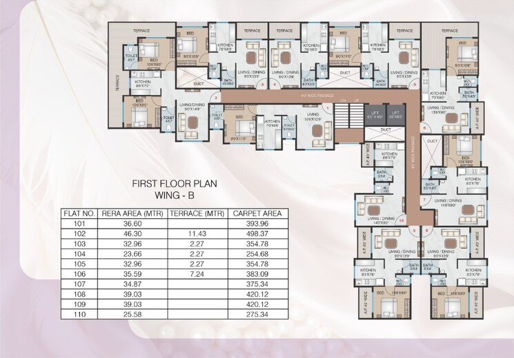 Floor Plan, empire-dashmesh-pearl 1 Bedroom 450 Sq.Ft. Apartment In Joveli Thane 7425321