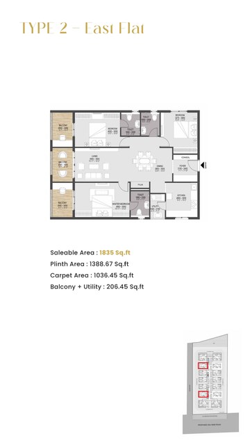 Floor Plan in 2 BHK Apartment at Velmala – for Sale