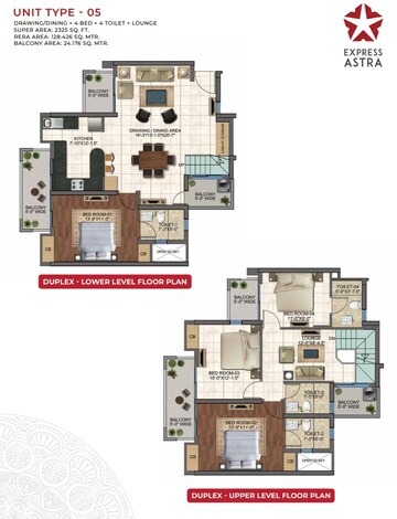 Floor Plan in 4 BHK Apartment at Express Astra, Sector 1 Greater Noida – for Sale