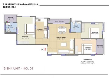 Floor Plan in 3 BHK Apartment at Kalwar Road – for Sale