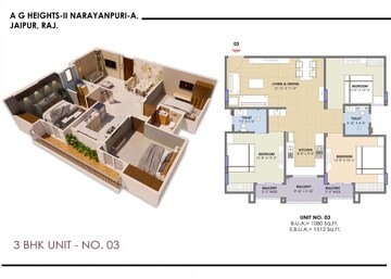 Floor Plan in 3 BHK Apartment at Kalwar Road – for Sale