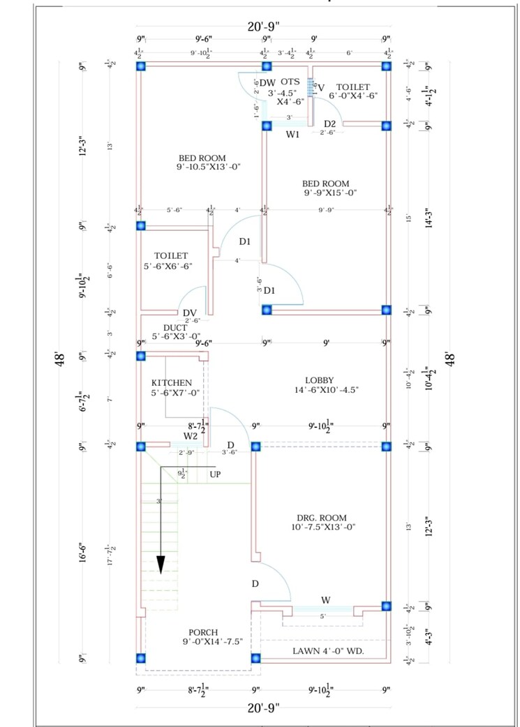 Floor Plan, jankipuram extension 3 Bedroom 1450 Sq.Ft. Independent House In Jankipuram Extension Lucknow 7429773
