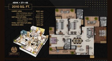 Floor Plan in 4 BHK Apartment at Fusion The Rivulet, Sector 12 Greater Noida – for Sale