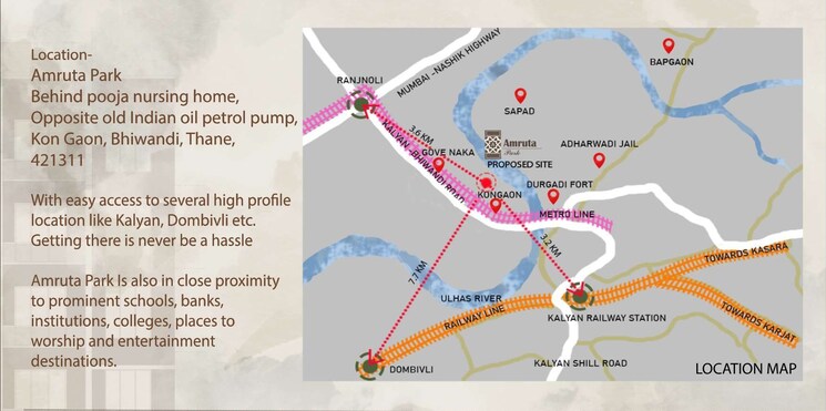 Map Location, cheroba-amruta-park 1 Bedroom 411 Sq.Ft. Apartment In Kon Thane 7430902