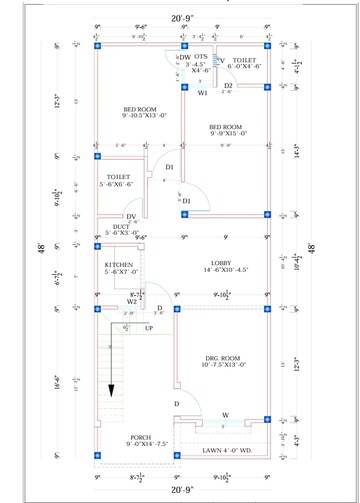 Floor Plan in 3 BHK Independent House at Jankipuram Extension – for Sale