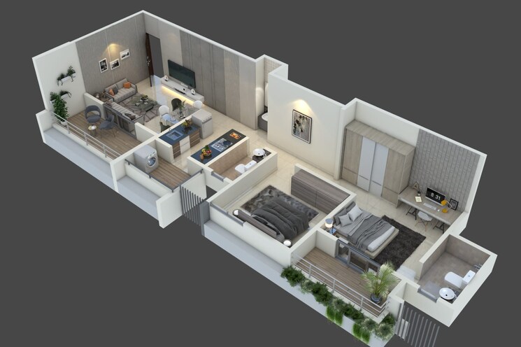 Floor Plan, ravet 3 Bedroom 1053 Sq.Ft. Apartment In Ravet Pune 7445273