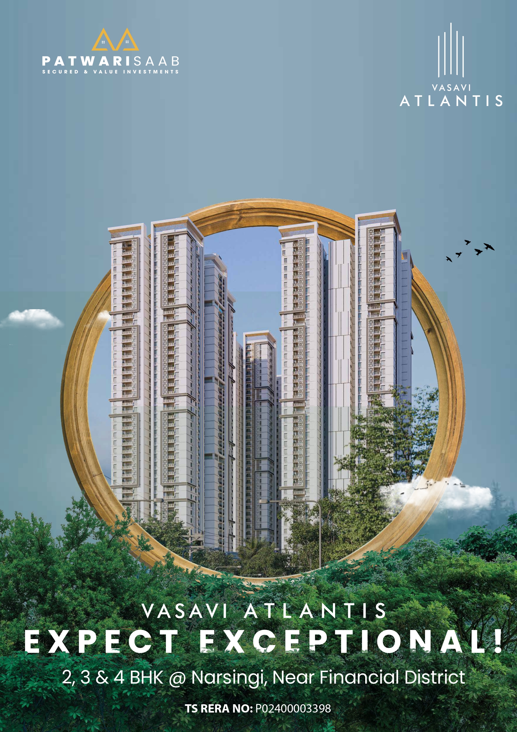 2 BHK Apartment For Resale in Vasavi Atlantis Narsingi Hyderabad  7445394