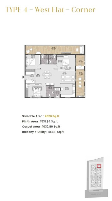 Floor Plan in 3 BHK Apartment at Velmala – for Sale